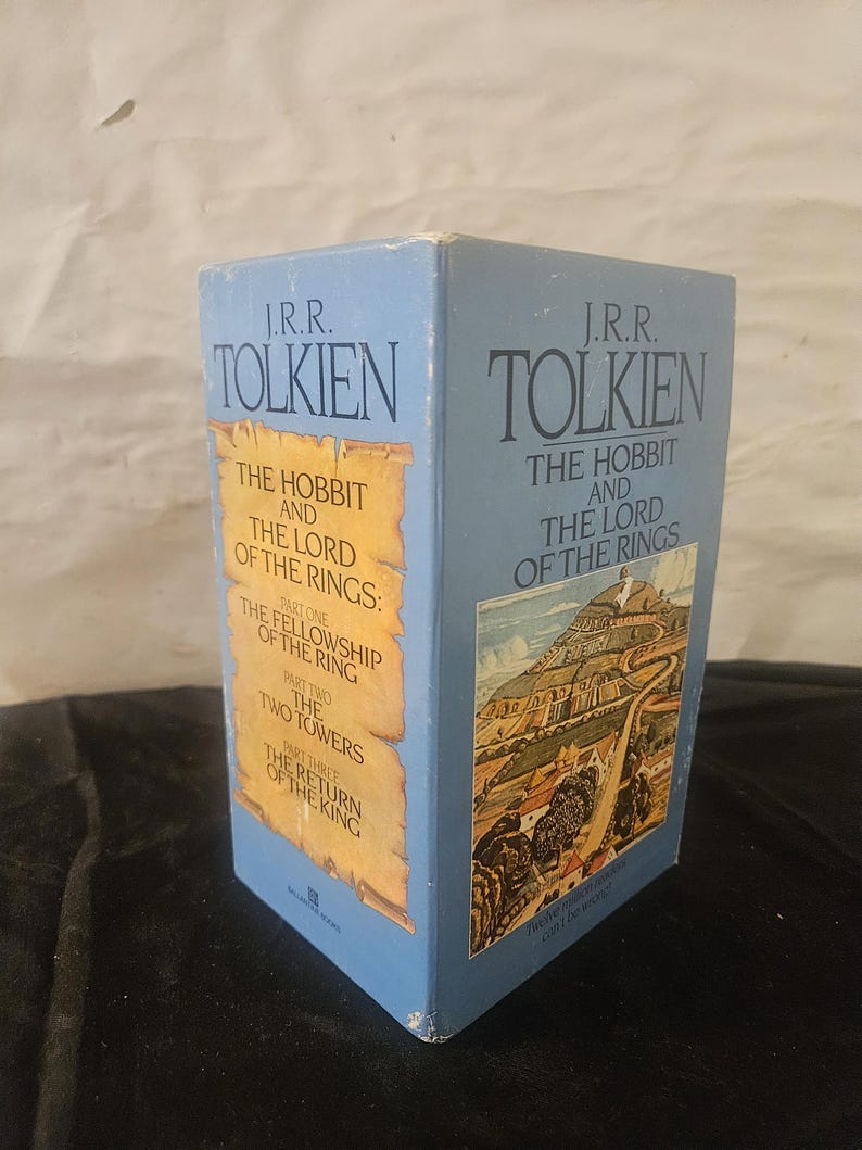 JRR Tolkien Hobbit & Lord of the Rings LOTR 1986 Vintage Paperback Box ...