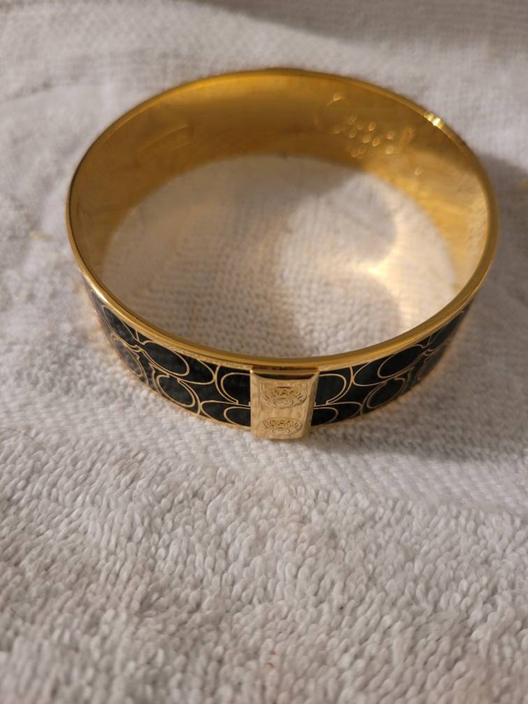 Buy Coach Signature C Green Gold Enamel Bangle Bracelet P4 Online in India Etsy