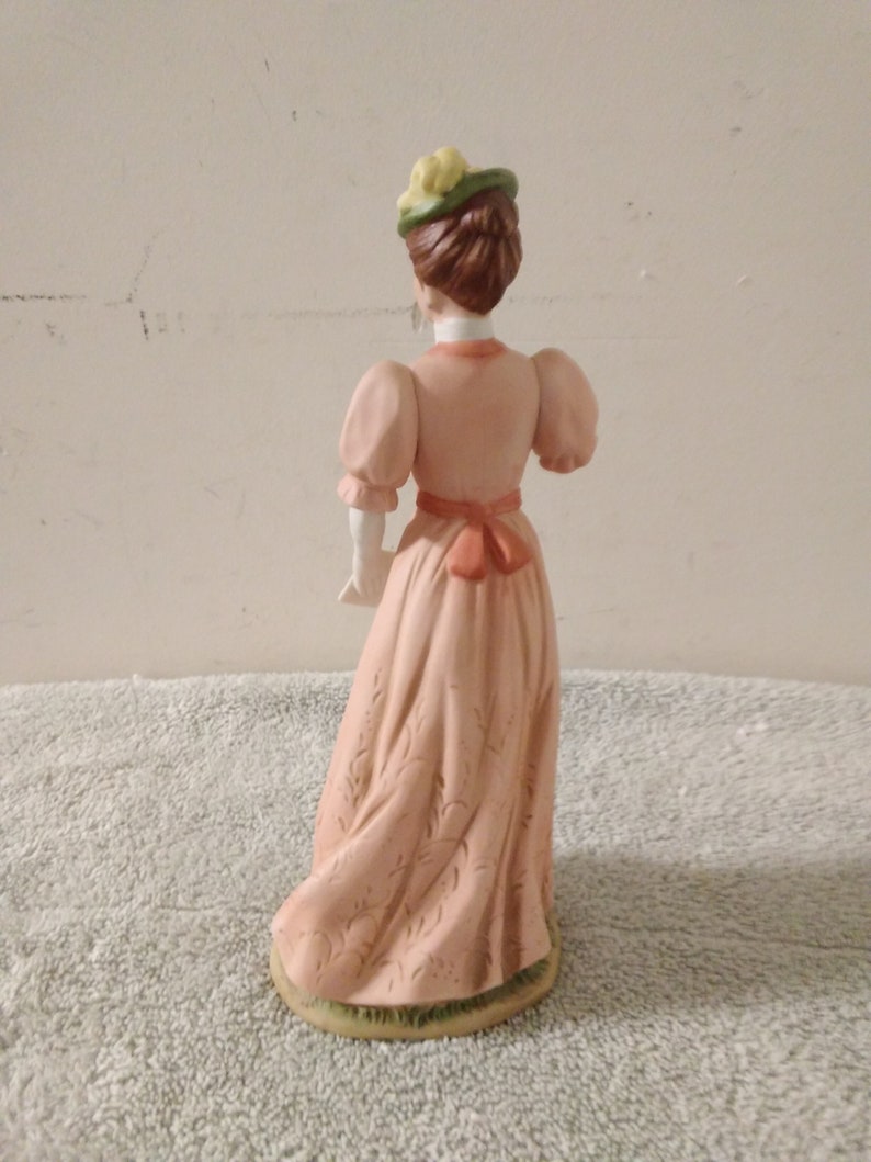 Vintage #1403 Home Interiors Lady with Binoculars and Dog Figurine and Book