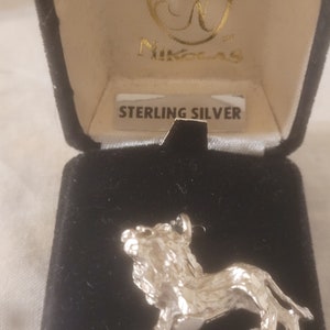 Vintage nicolas sterling silver lion  necklace pendant p1