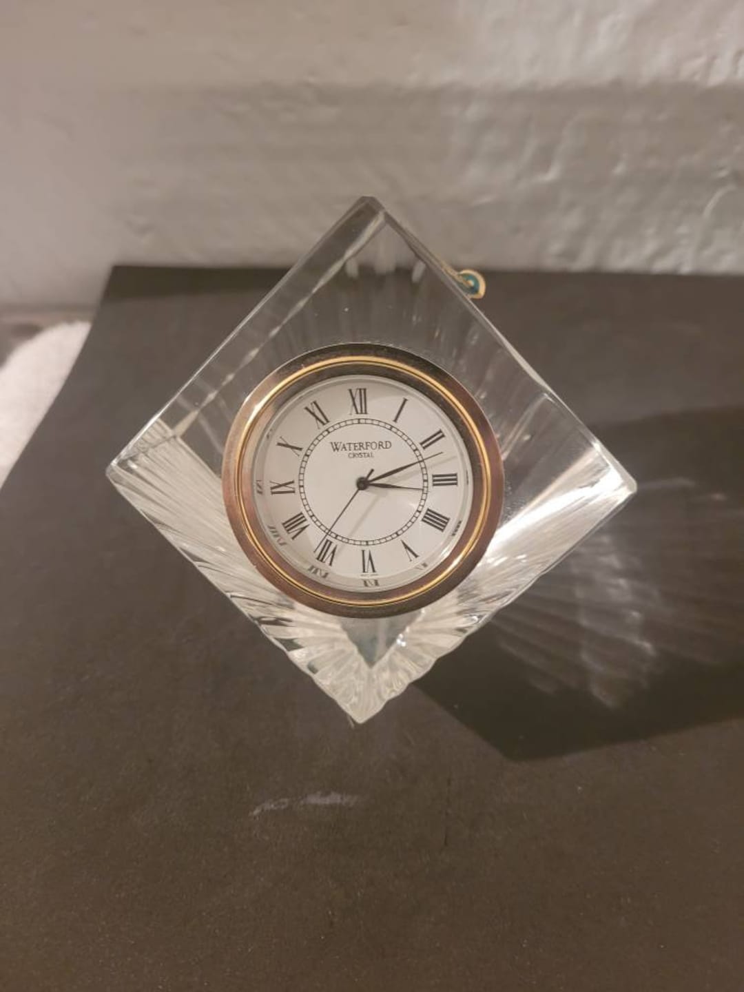 Waterford Clock Crystal Cube Clock Paperweight MERIDIAN Desk Etsy
