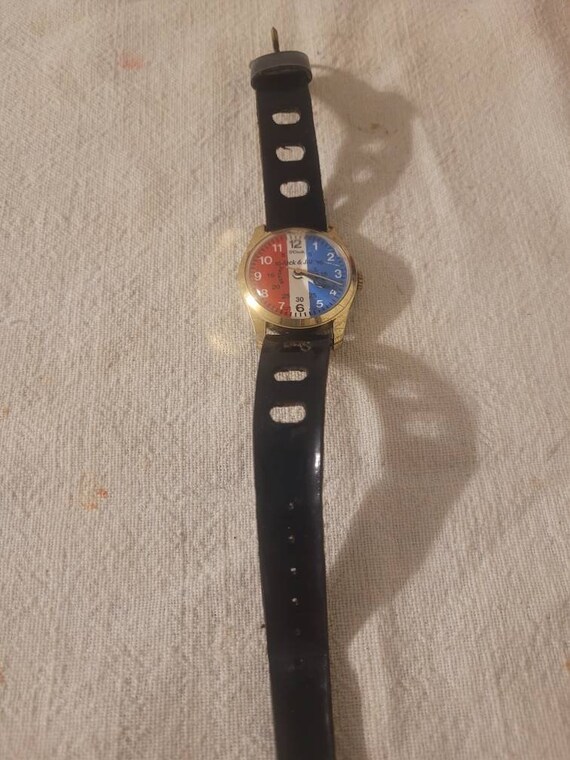 Vintage Jack & Jill Watch Red White and Blue Manu… - image 4