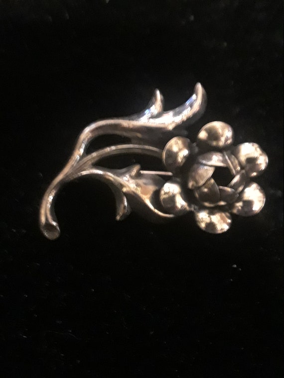 baur sterling silver flower pin brooch p1