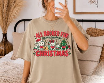 Christmas Book Lover PNG, Holiday Reading Design, Bookish Teacher Gift, Cozy Reader Sublimation