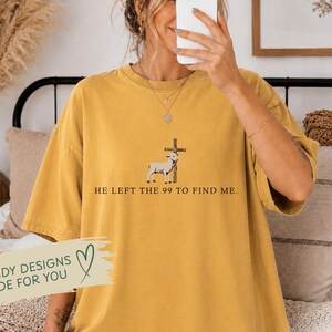 He Left the 99 PNG, Christian Faith Design, Lamb Cross Sublimation Shirt Download