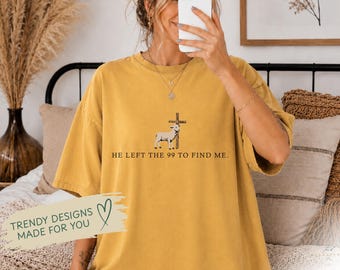 He Left the 99 PNG, Christian Faith Design, Lamb Cross Sublimation Shirt Download