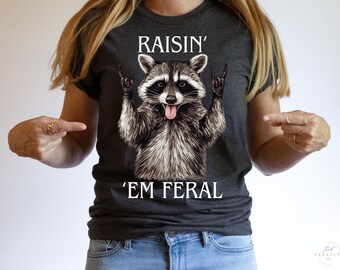 Raisin Em Feral Raccoon PNG Funny Country Quote Retro Shirt Design Commercial Use