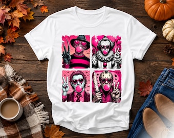 Pink Horror Movie PNG, Bubblegum Slasher Characters, Halloween Sublimation Design (Digital Download)