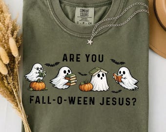 Are You Fall O Ween Jesus PNG Christian Ghost Pumpkin Funny Halloween Sublimation Design