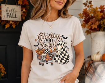 Ghosting My Budget PNG, Funny Halloween Ghost, Spooky Season Shirt Design, Fall Pumpkin Sublimation