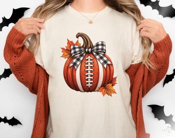 Football Pumpkin PNG, Fall Sports Graphic, Autumn Game Day Shirt Design, Thanksgiving Sublimation Download