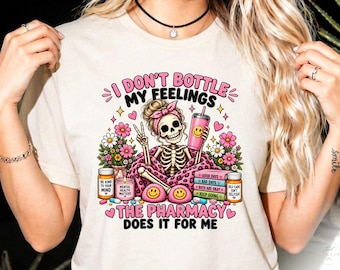 Pharmacy Humor PNG, Funny Skeleton Shirt, Mental Health Quote, Self Care Sublimation Design