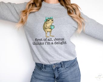Funny Christian Toad PNG Coffee Faith Graphic Jesus Thinks Im a Delight