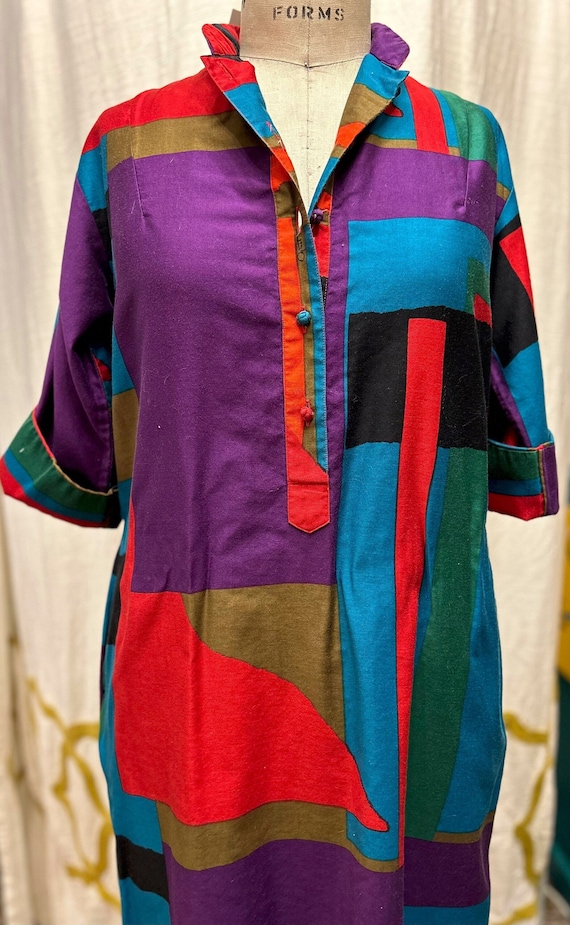 1970s Catherine Ogust ヴィンテージドレス Vintage 1970s Catherine Ogust Color Block Dress - Raleigh