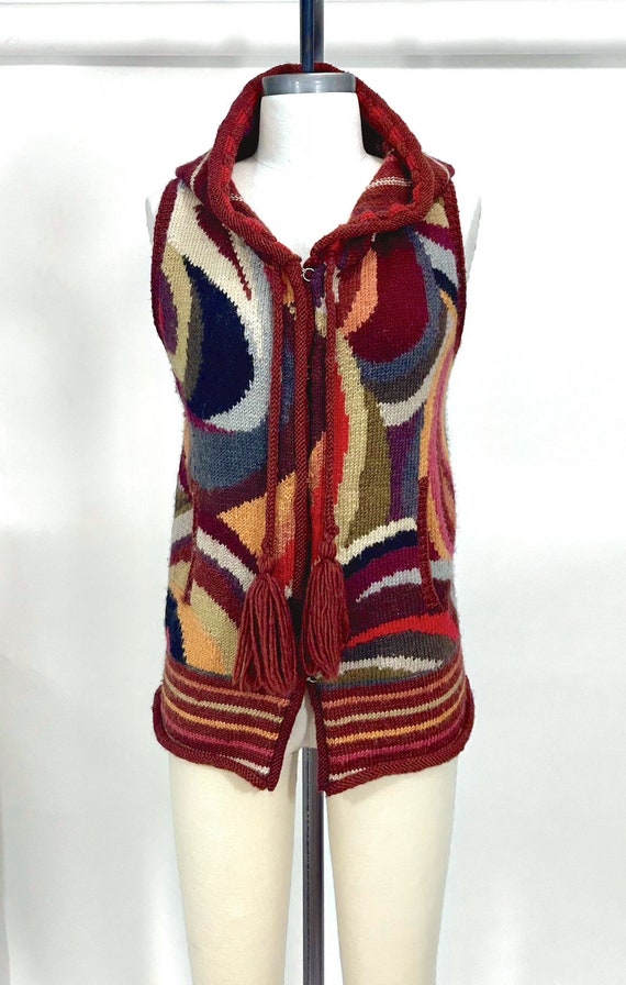 1990s Tara Handknits Abstract Sweater Vest, Mosaic