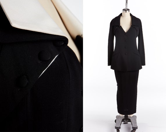 2000s Chloé Black Wool Jacket & Maxi Skirt set - image 2