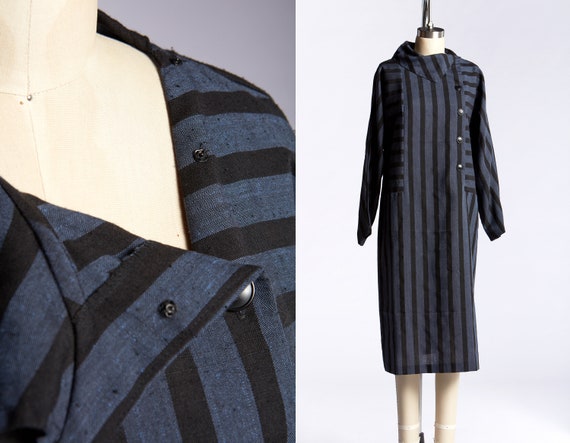 1980s Pierre Cardin, Graphic Linen Dress, Minimali