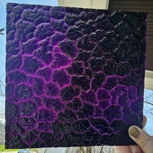 Deep Purple Wavolite Stained Glass Sheet Vintage Kokomo Dragon Skin Mosaic Panel Lampmaker Supply
