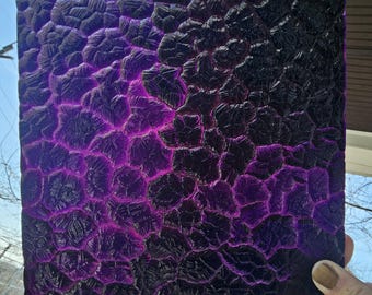 Deep Purple Wavolite Stained Glass Sheet Vintage Kokomo Dragon Skin Mosaic Panel Lampmaker Supply