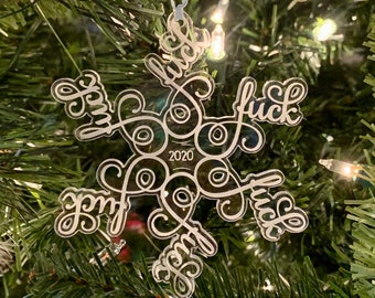 2025 Ornament, Fuck Snowflake, Funny Gag Ornament, Fuck 2025 Christmas Ornament, White Elephant Gift, Funny 2025 Gift, Political Christmas