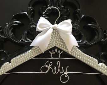 BLING Kids Hanger, Princess Crown Children's Hanger, Baby Shower Gift, Flower Girl Hanger, Flower Girl Gift, Disney Princess Hanger