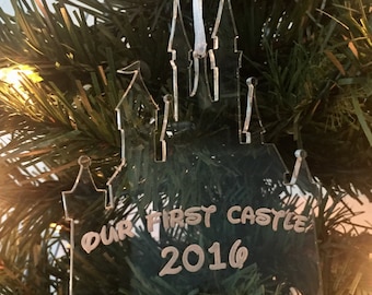 ORIGINAL CREATOR Princess Castle ornament, Christmas Ornament, Disney Wedding, Disney Princess Christmas Ornament, First Home Ornament