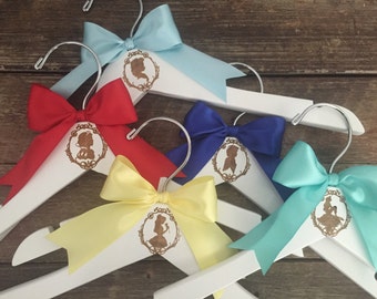 Bridesmaid Hangers, Princess Themed Bridesmaids, Bridesmaid Gift, Personalized Engraved Hanger, Bridesmaid Dress Hanger, Princess Wedding