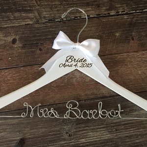 Wedding Hanger, Brides Hanger, Bridal Hanger, Wedding Date Hanger, Vintage Wedding, Rustic Wedding Hanger, Personalized Hanger, Name Hanger