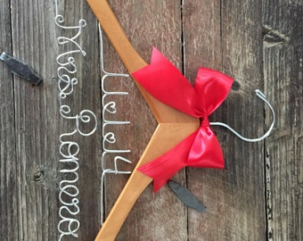 Wedding Hanger / Bride Hanger / Personalized Custom Hanger / Bridal Hanger / Name Hanger / Personalized Gift / Mrs. Hanger / Name Hanger