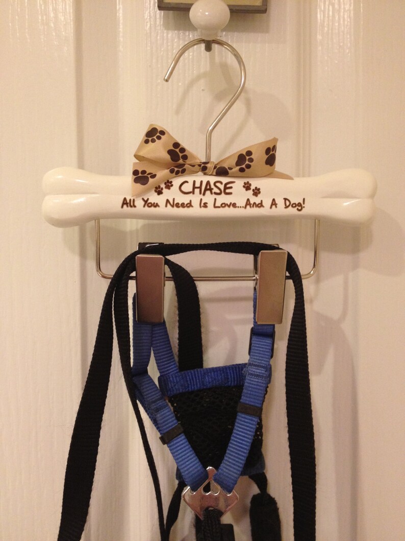 Dog Hanger Dogs Leash Hanger Dog Clothes Hanger Engraved Etsy