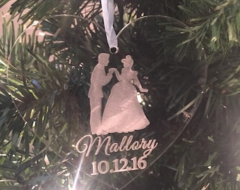 ORIGINAL CREATOR Disney Christmas Ornament, Disney Wedding Ornament, Cinderella Christmas Ornament, Cinderella & Prince Ornament, Engagement