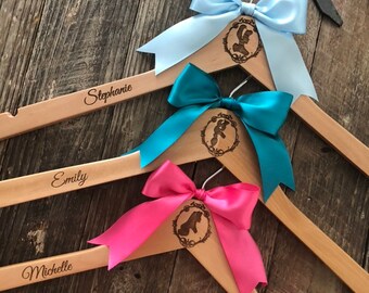 Bridesmaid Hangers, Princess Themed Bridesmaids, Bridesmaid Gift, Personalized Engraved Hanger, Bridesmaid Dress Hanger, Princess Wedding