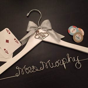 Las Vegas Wedding Hanger / Vegas Bride Hanger / Wedding Hanger / Bride Hanger / Vegas Wedding / Personalized Hanger / Bachelorette Party