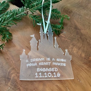 ORIGINAL CREATOR Princess Castle Ornament, Engagement Ornament, Disney Wedding, Disney Princess Christmas Ornament, First Home Ornament