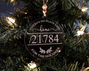 Home for the Holidays Ornament, Zip Code Ornament, Personalized Ornament, Secret Sister Gift, Realtor Gift, New Home Owner Gift