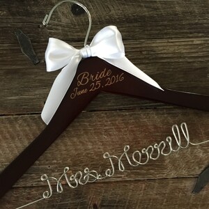 Wedding Hanger, Brides Hanger, Bridal Hanger, Wedding Date Hanger, Vintage Wedding, Rustic Wedding Hanger, Personalized Hanger, Name Hanger