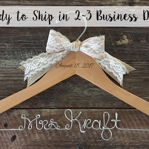 Wedding Hanger, Bride Hanger, Mrs Hanger, Bridal Hanger, Wedding Dress Hanger, Gift for Bride, Custom Name Hanger, Personalized Hanger