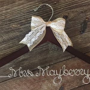 Wedding Hanger / Bridal Hanger / Personalized Custom Hanger / Bride Hanger / Name Hanger / Mrs. Hanger / Personalized Bride Gift