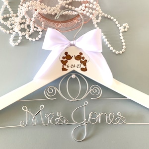 Cinderella Wedding Hanger, Disney Bride Hanger, Bridal Hanger, Mickey & Minnie Wedding, Disney Wedding, Personalized Hanger, Fairytail Bride