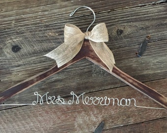 Distressed Bridal Hanger / Rustic Wedding Hanger / Bride Hanger / Wedding Hanger /  Rustic Wedding / Shabby Chic Wedding /Fall Wedding