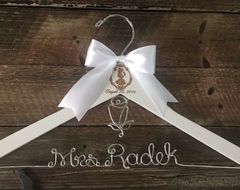 Wedding Hanger, Princess Bride Hanger, Personalized Hanger, Bridal Hanger, Princess Themed Wedding, Princess Hanger, Mrs. Han