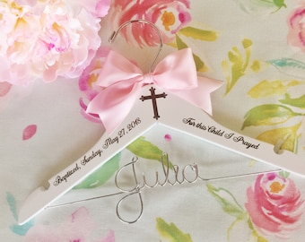 Christening Hanger, Baptism Hanger, Baby Hanger, Childrens Hanger, Kids Hanger, Christening Gift, Personalized Hanger