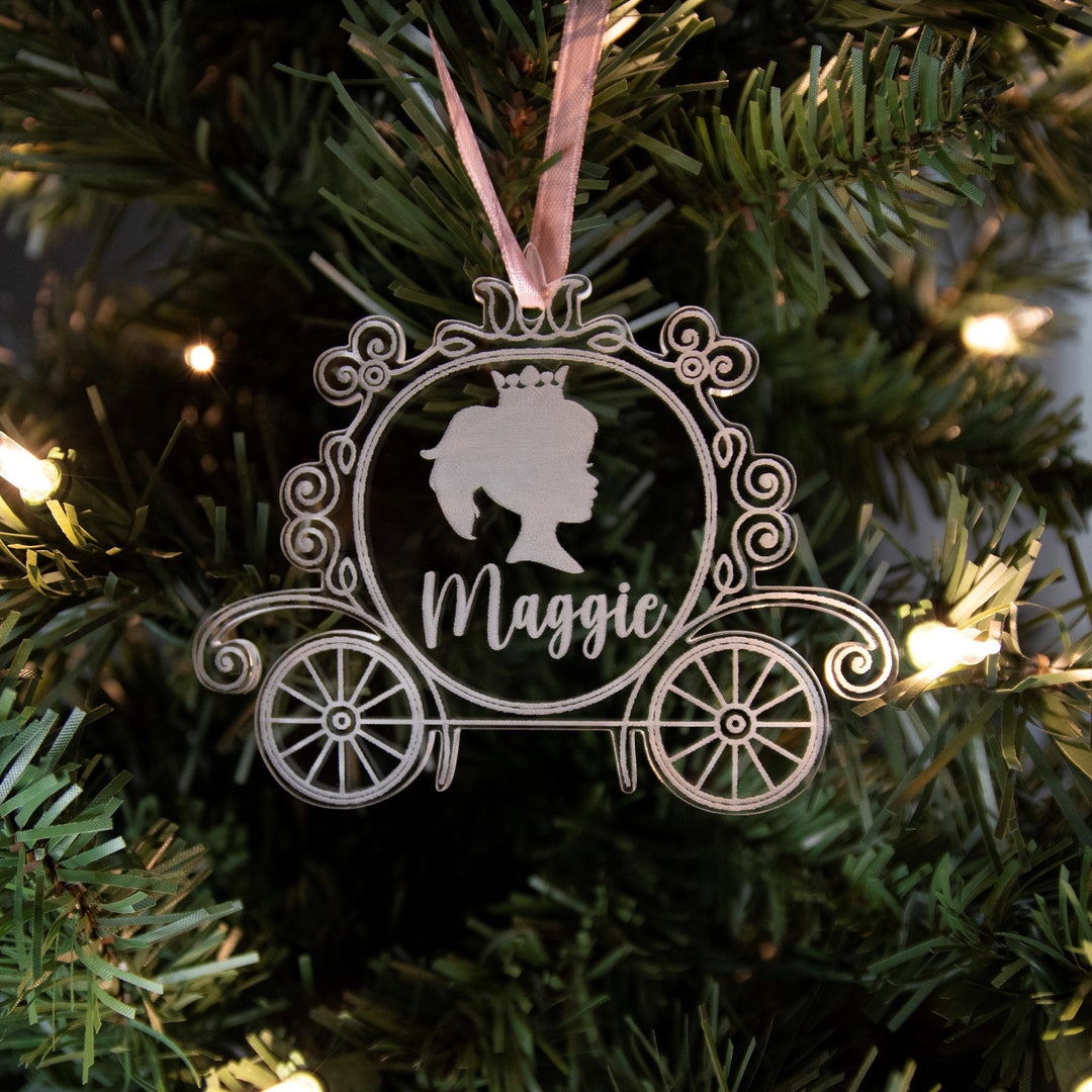 Princess Carriage Cinderella Ornament, Christmas Ornament, Little Girl