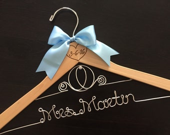 Disney Bride Hanger / Cinderella Hanger / Disney Wedding / Wedding Hanger / Personalized Hanger / Bridal Hanger / Burned Wedding Date