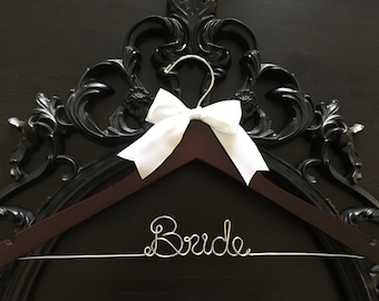 Bride Hanger, Wedding Hanger, Custom Name Hanger, Gift for Bride, Mrs Hanger, Wedding Dress Hanger