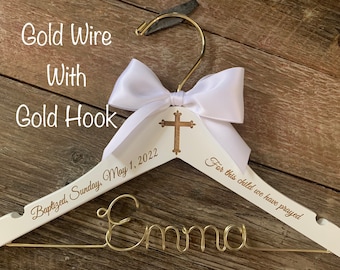 Christening Hanger, Baptism Hanger, Baby Hanger, Childrens Hanger, Kids Hanger, Christening Gift, Godmother Gift, Godchild Gift
