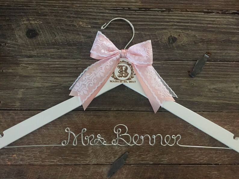 Vintage Monogram Hanger / Bridal Hanger / Engraved Bride Etsy
