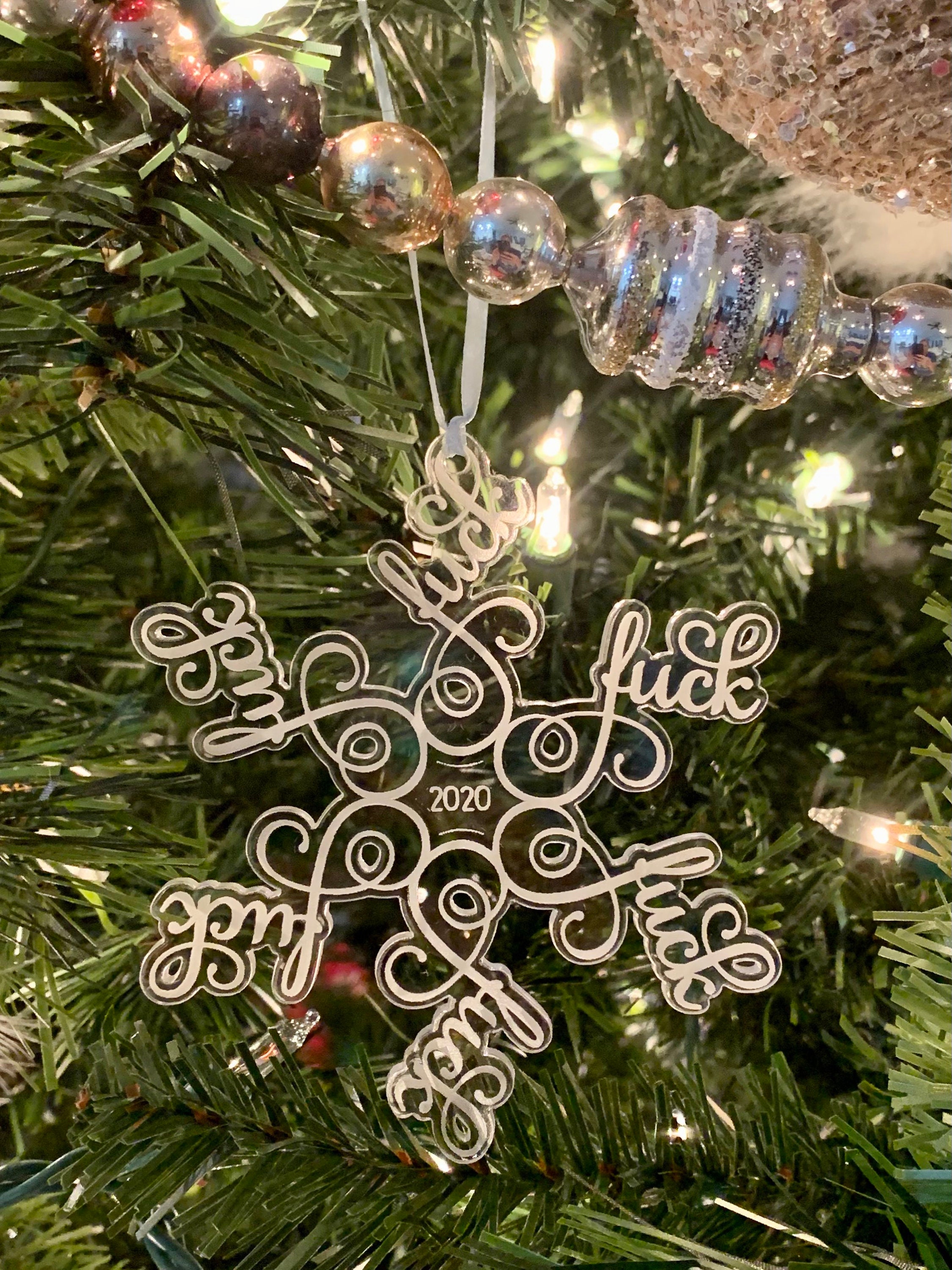 2025 Ornament, Fuck Snowflake, Funny Gag Ornament, Fuck 2025