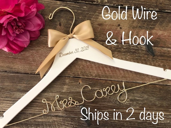 Gold wedding dress hanger sale