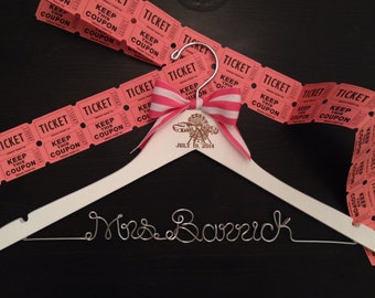 CARNIVAL Wedding / Bridal Hanger / Wedding Hanger / Bride's Hanger / Personalized Hanger / Carnival Themed Hanger / Mrs. Hanger